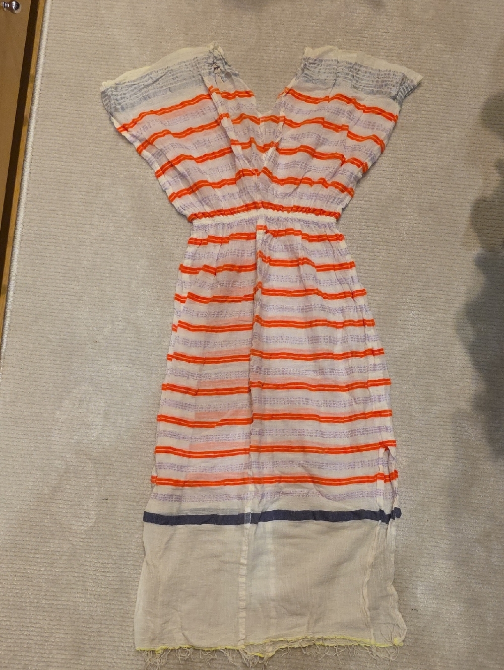 Lemlem Orange stripe beach cover up